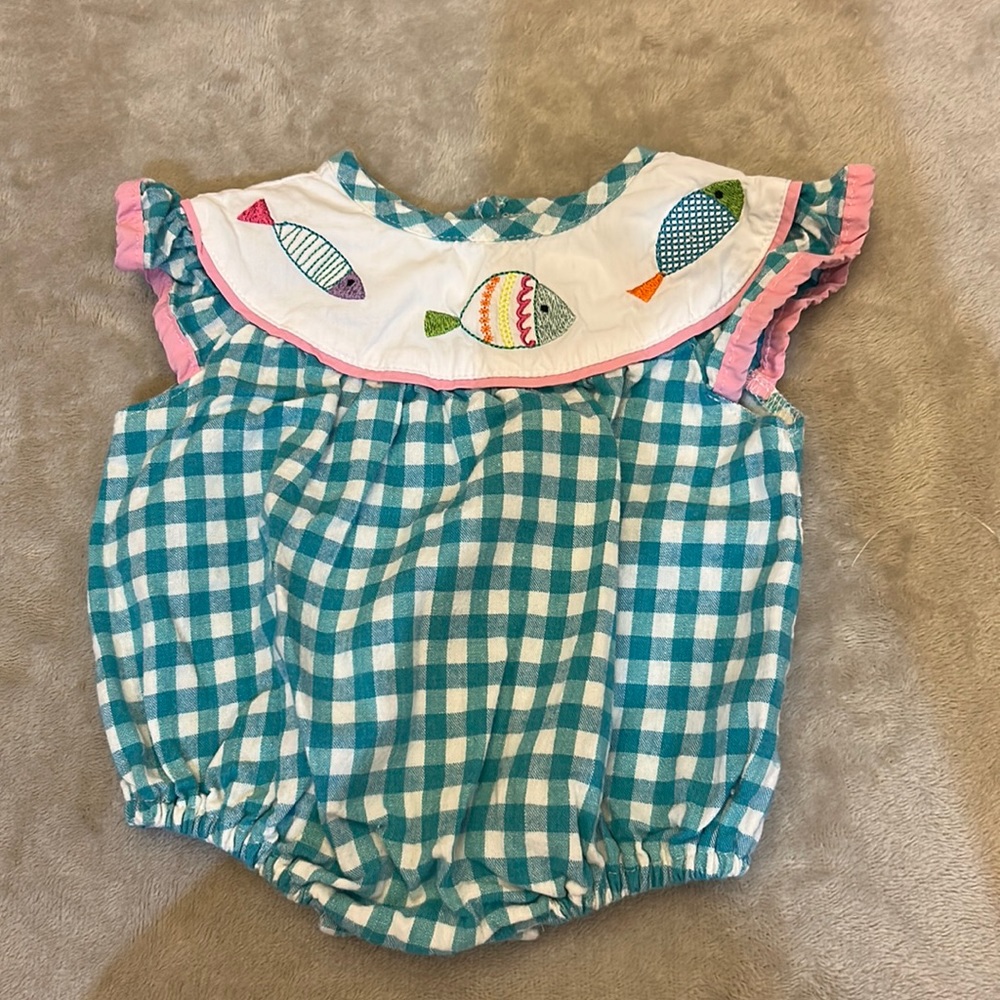 Honey Bean Fish Romper ~ 6mo